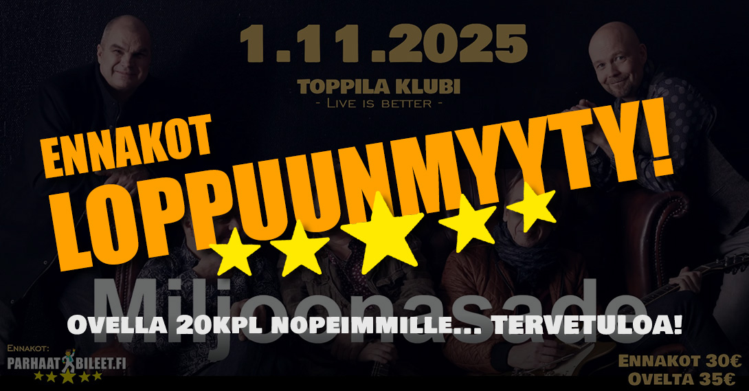 Miljoonasade Toppila Klubi 1.11.2025 Miljoonasade Toppila Klubi 1.11.2025