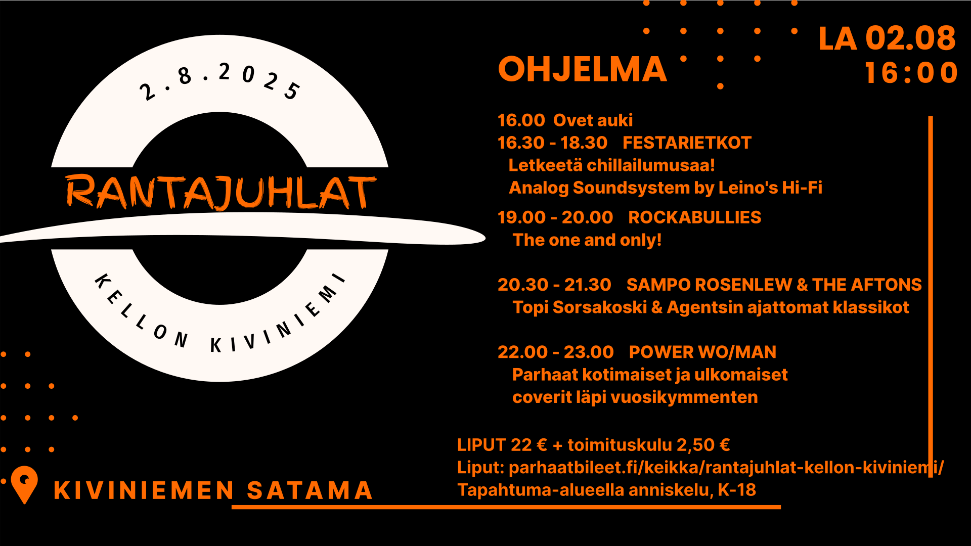 Rantajuhlat Kellon Kiviniemi 2.8.2025