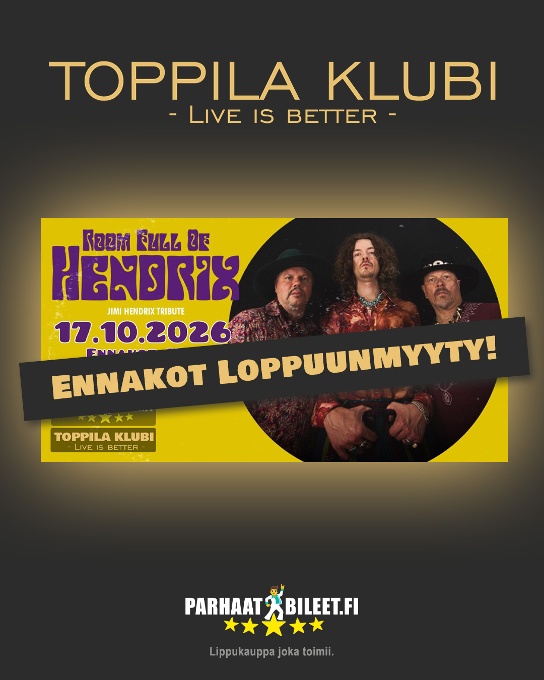Syksyn viides loppuunmyyty keikka Syksyn viides loppuunmyyty keikka