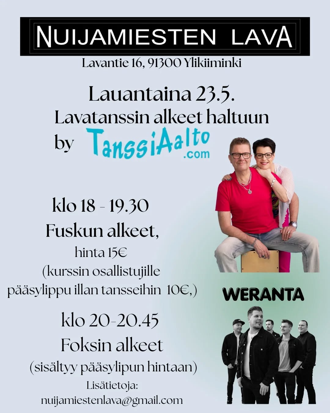 Tanssikurssi Nuijamiesten lava 23.5.2026