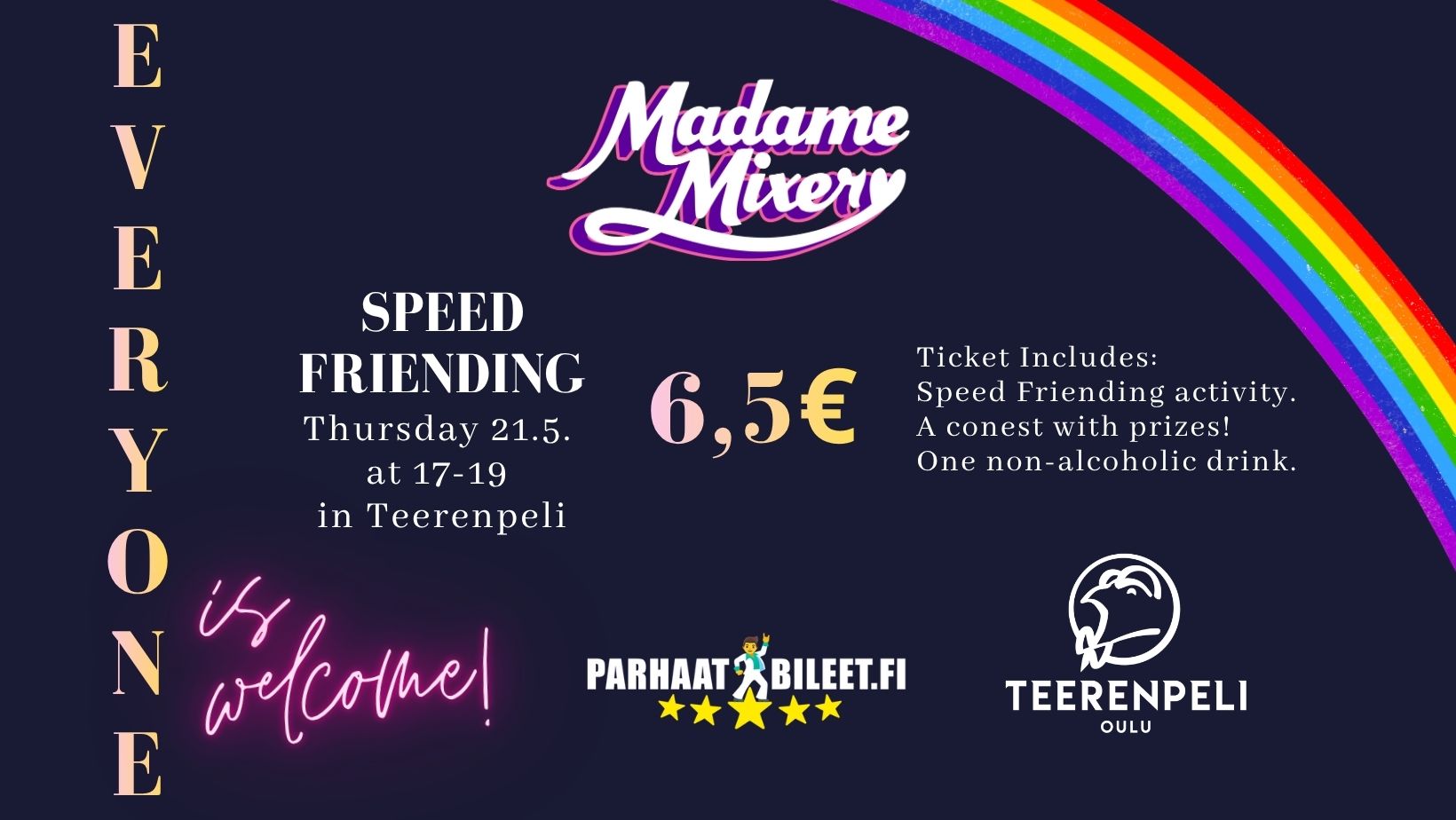 Speed Friending 21.5.2026 Oulu Teerenpeli