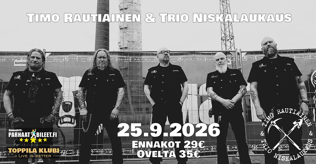 Timo Rautiainen & Trio Niskalaukaus 25.9.2026 Toppila Klubi Oulu