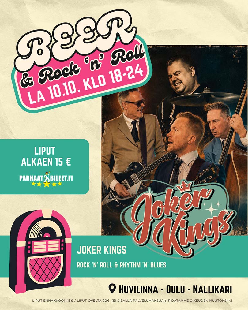 Joker Kings @ Beer & Rock'roll Huvilinna 10.10.2026
